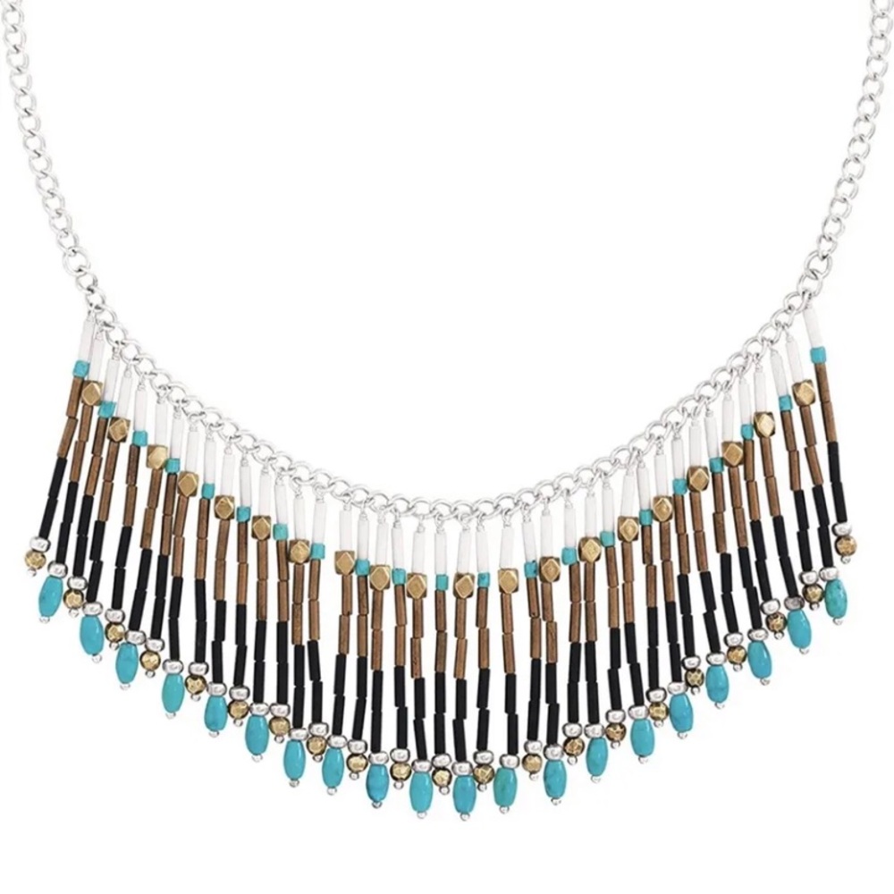 EUC Silpada ‘Free Spirit Fringe’ brass Sterling Silver necklace
